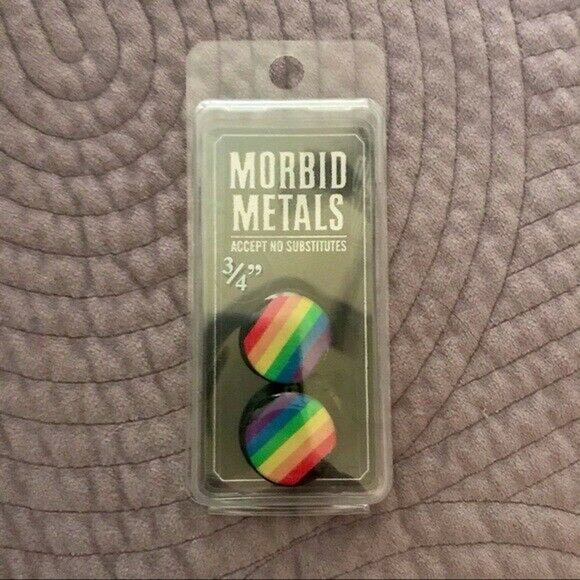 Morbid Metals NEW 3/4" Rainbow Pride Acrylic Plugs Hot Topic Piercing Jewelry - Picture 1 of 3